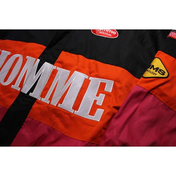 BoohooMAN Oversized Homme Twill Moto Racing Bomber Jacket Mens XL Colorblock - Picture 3 of 12